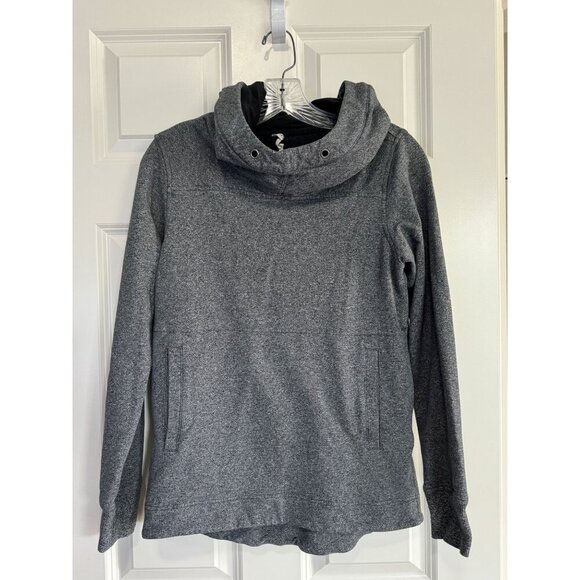 Lululemon Split Pullover Hoodie Sweatshirt Charcoal Gray Speckled Black Womens 4 - Picture 1 of 7